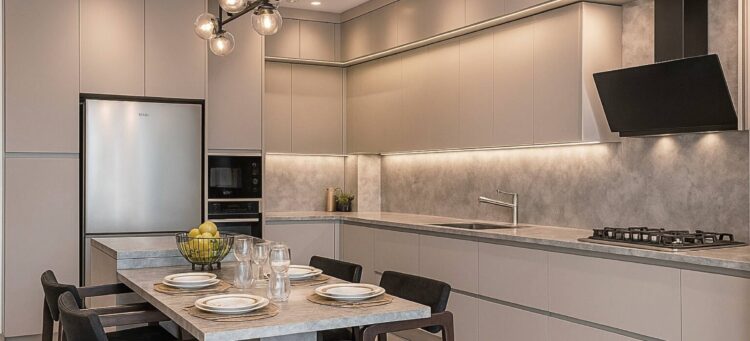 gri mutfak tasarımı